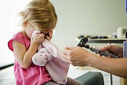 child crying at the doctor's office