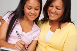 Parent with daughter