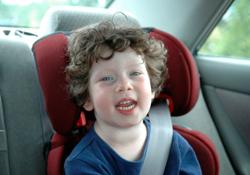 Child in booster seat